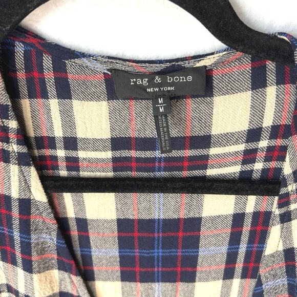 Rag & Bone Wool Blend Wrap Shirtdress Plaid Size Medium - Picture 6 of 10